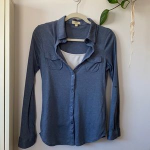 Love Notes Soft Blue top, Size M